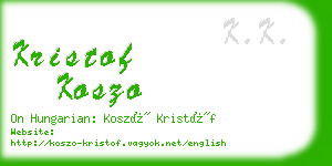 kristof koszo business card